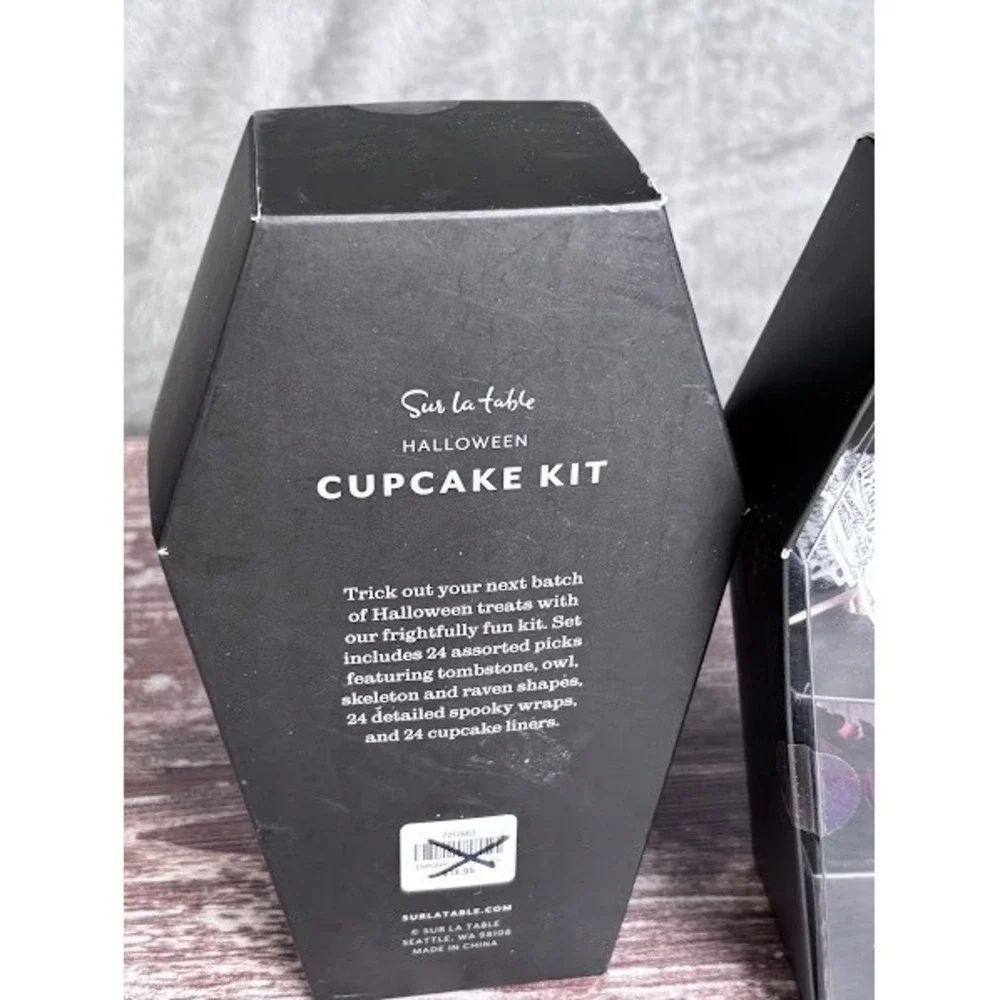 2 - Sur La Table Halloween Cupcake Kit 72 Piece Coffin Shaped‎ Decoration